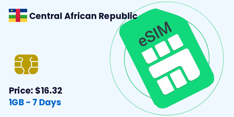 Central African Republic Esim 1 Gb 7 Days