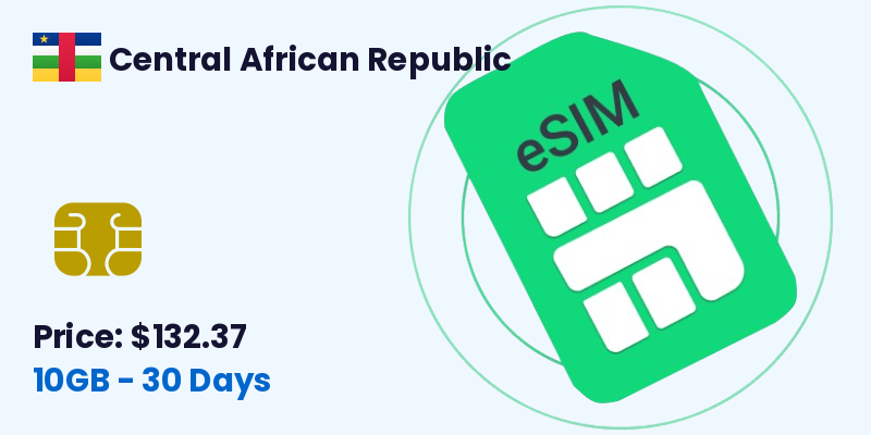 Central African Republic Esim 10 Gb 30 Days