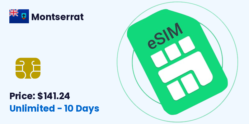 Montserrat Esim Unlimited 10 Days