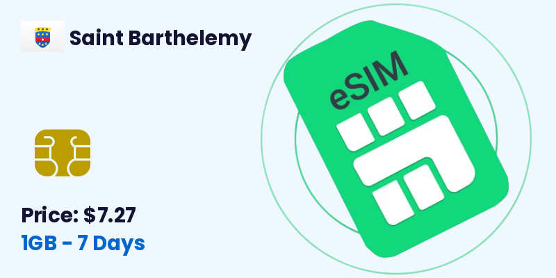 Saint Barthelemy Esim 1 Gb 7 Days