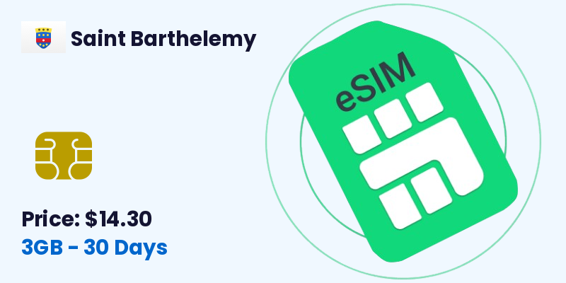 Saint Barthelemy Esim 3 Gb 30 Days