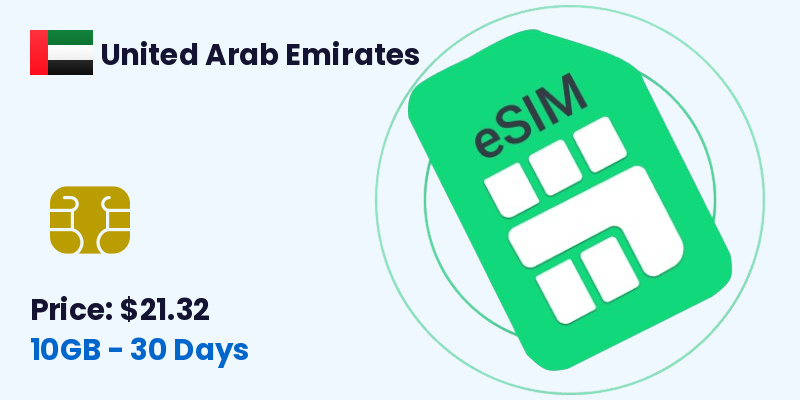 United Arab Emirates Esim 10 Gb 30 Days